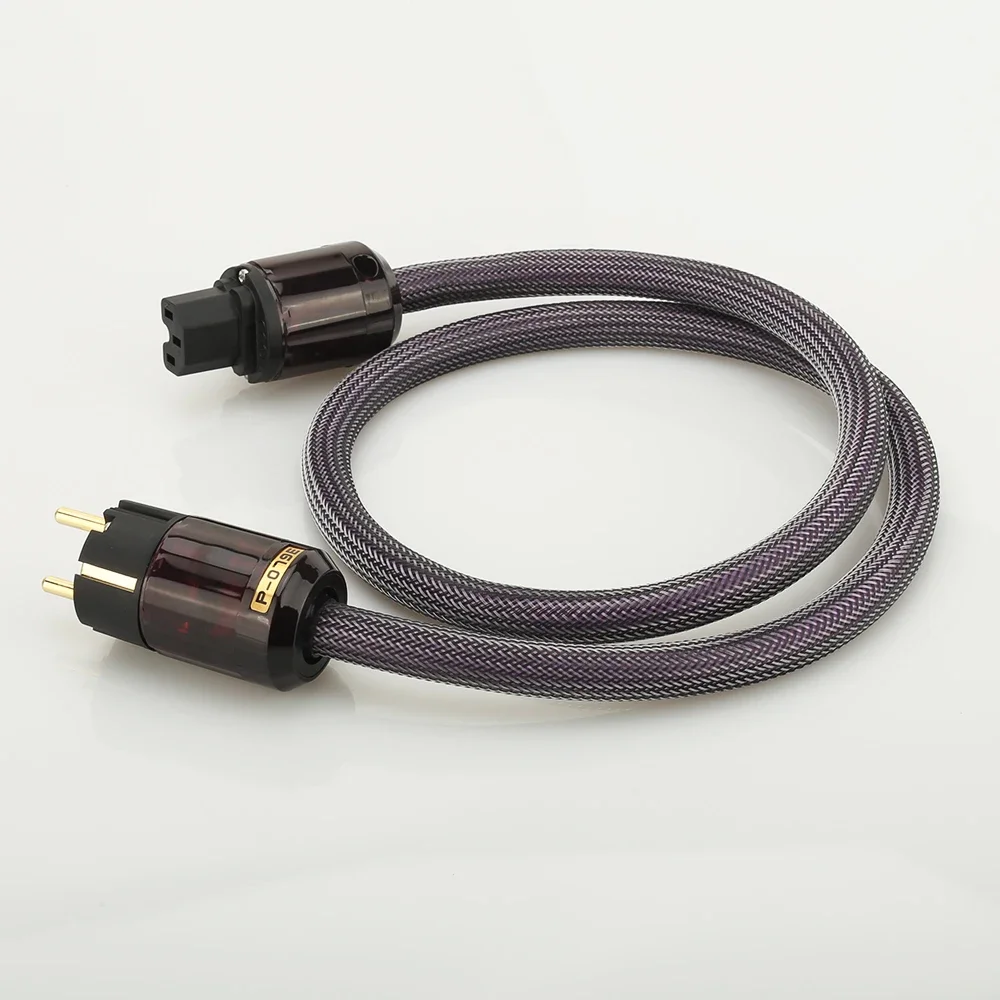 Hifi OFC AC-313 Hifi power cable Gold Plated Power plug EU Schuko AC power cord for HIfi AMP CD player