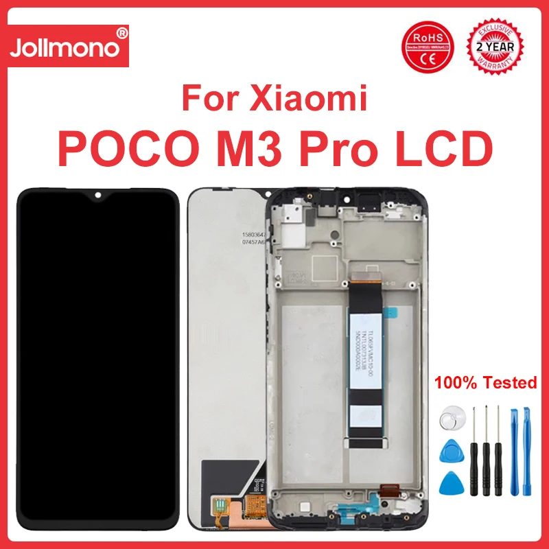 

ЖК-дисплей с сенсорным экраном 6,5 дюйма для Xiaomi POCO M3 Pro M2103K19PG, сменный дигитайзер с рамкой