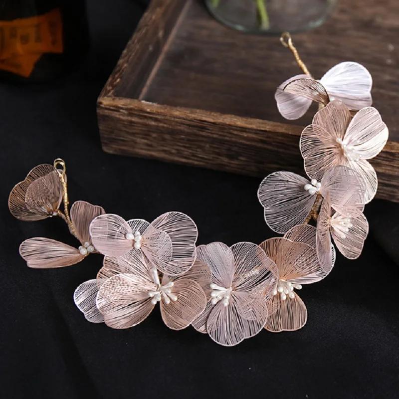 Flower Wedding Hair Accessories Hairbands Fashion Sweet Headbands For Women Elegant Birthday Party Bridal Headwear Hair Jewelry image 5