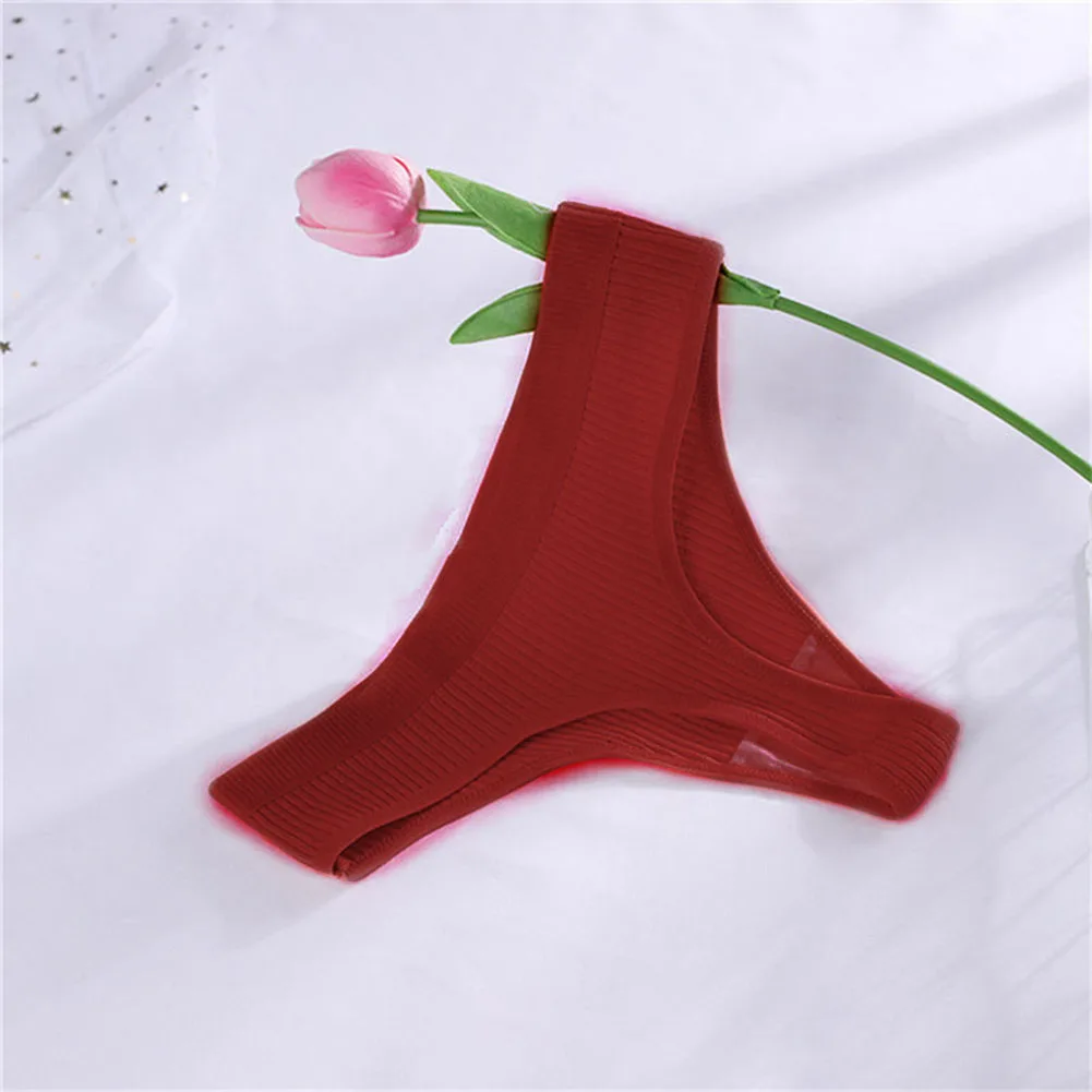 Fashion Elastic Thongs Thread Underwear For Women Crotch Anti-Exposure Low Waist T-Shaped Briefs Girls Knickers