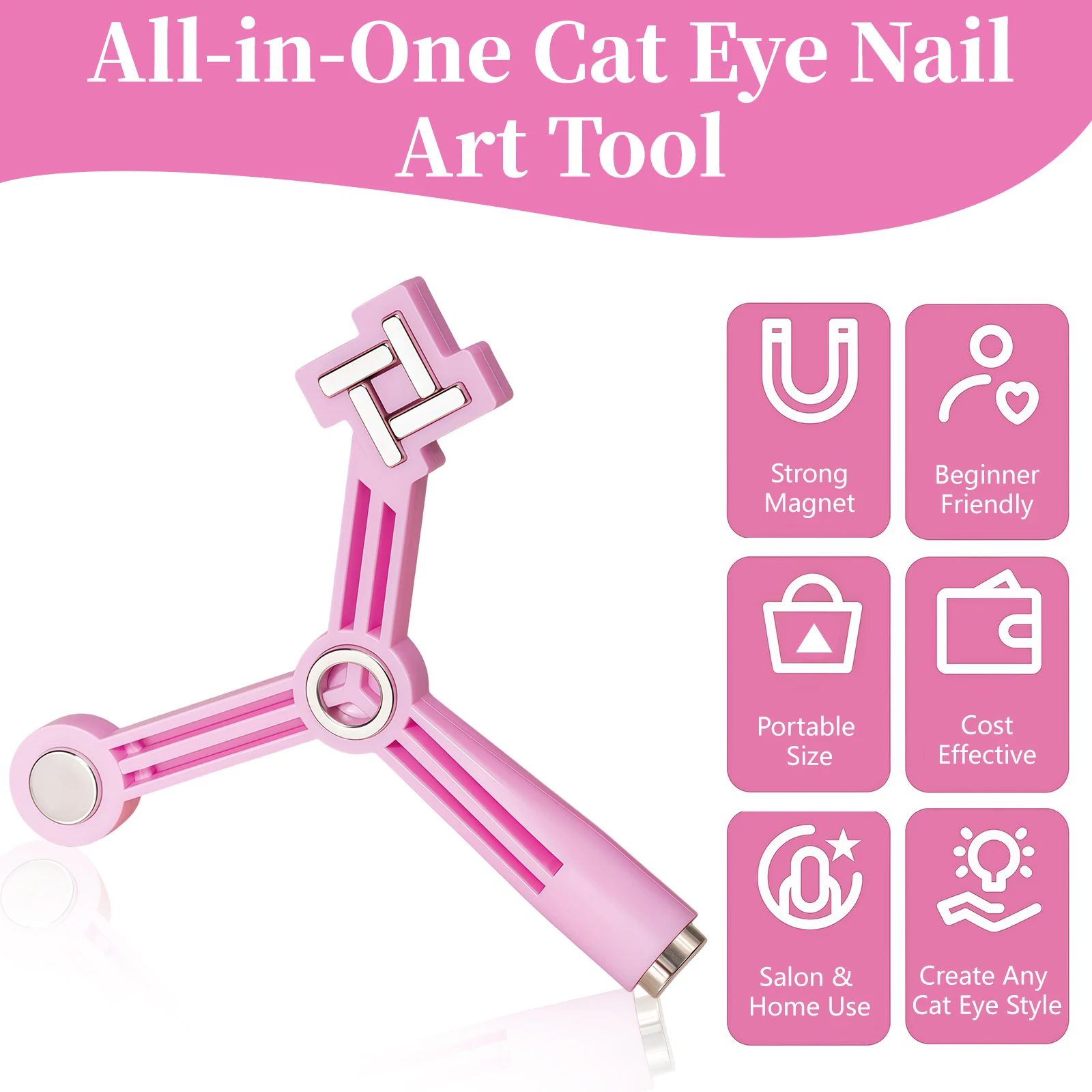 4-in-1 Katzenauge-Nagelmagnet Nagelkunst-Magnetstift für Stern-, Blumen- und French-Formen Gel-Nagellack Maniküre-Werkzeug DIY Nageldesign – Detail 6