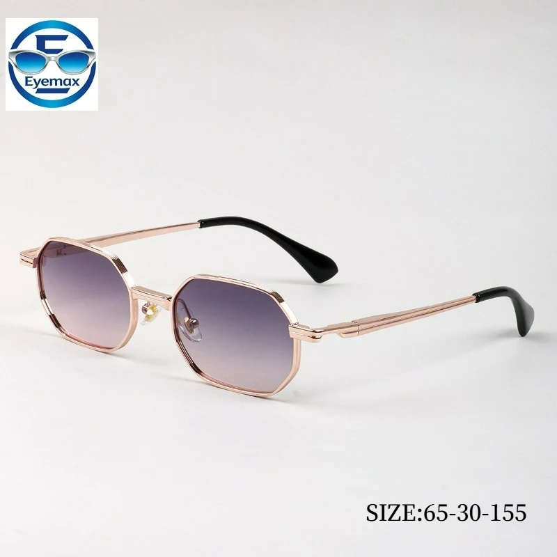 2026 Fashion Polygon Sunglasses Women Men Rose Gold Metal Frame Gradient UV400 High Quality Sun Glasses Outdoor Driving Eyewear