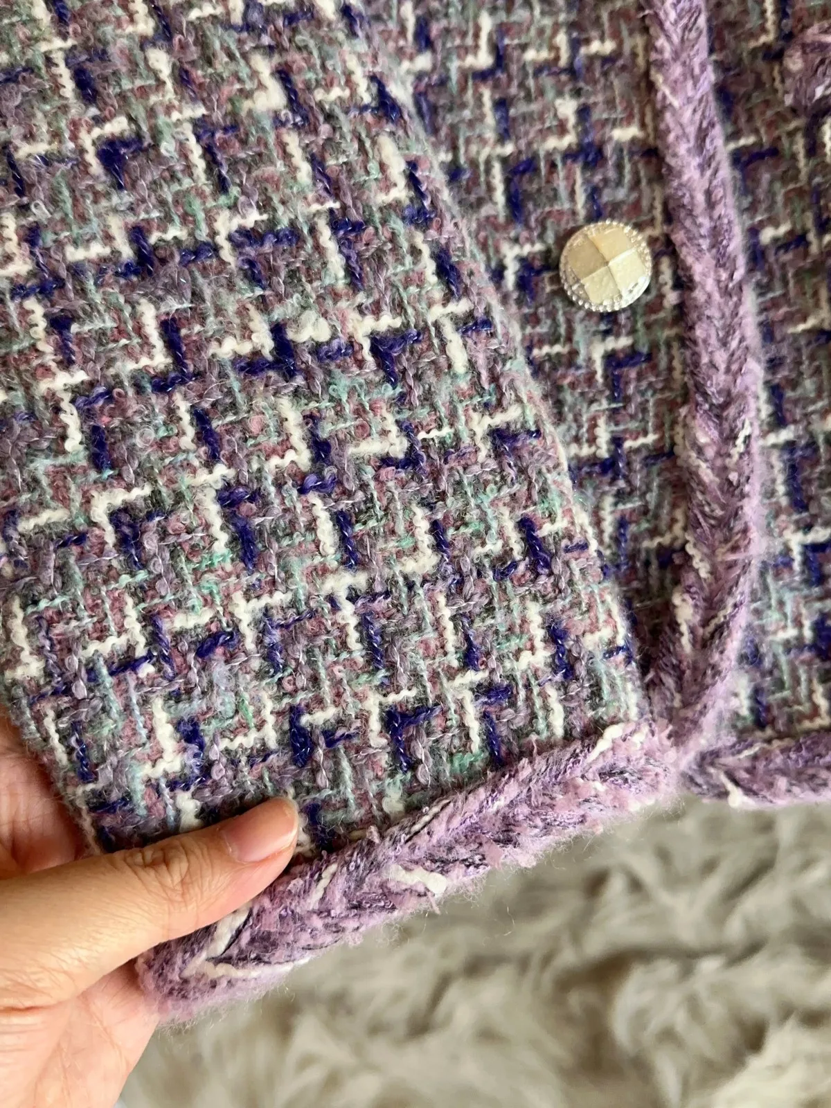 Abrigo de Lana Cálido para Mujer, Color Lila, Estilo Informal, para el Invierno 2024, Nuevo, Elegante, para Ir al Trabajo, Corte Regular