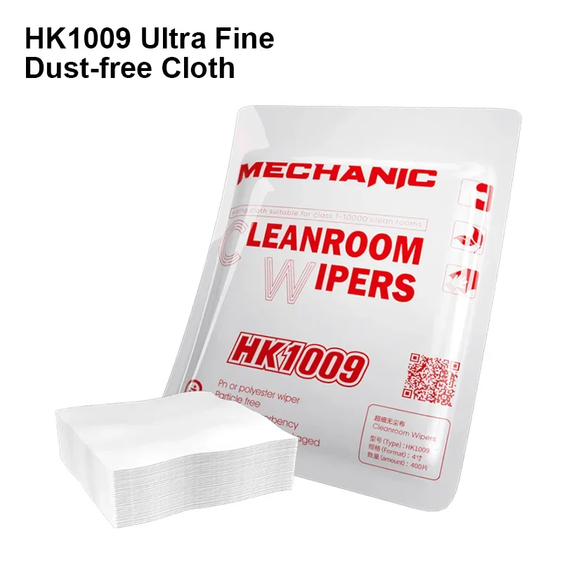 MECHANIC HK1009 Ultra-fine Dust-free Cloth 4inch 400PCS  Multifunctional Cleanroom Wiper Cleaning Non Dust Clean Tool