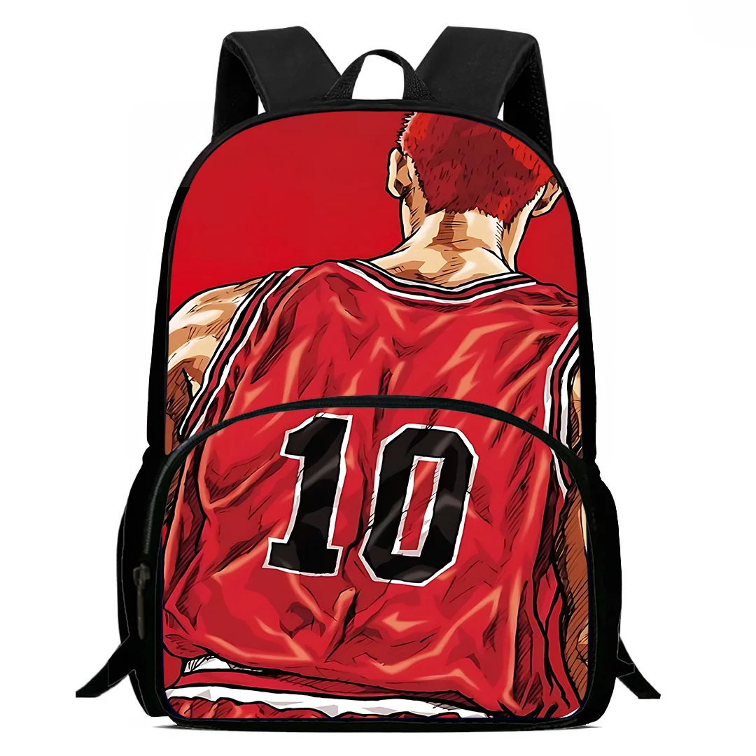 Anime Slam Dunk Mochila para crianças, mochilas escolares, grande capacidade, mochila de acampamento durável, estudante, meninos, meninas, criança, presente de aniversário