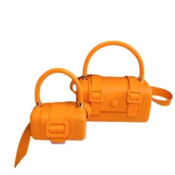 High Quality PU Leather Coin Purse Orange Small Pouch Mini Square Tote Bag Vintage Ladies Candy Color Shoulder Messenger Handbag