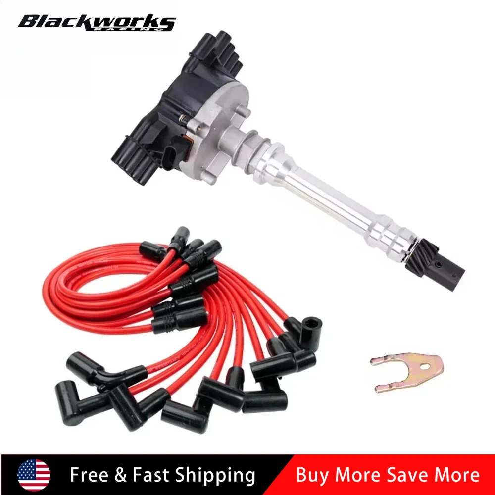 606-02357 606-02373 94672691 DST1829 SKDIGM01 Ignition Distributor & Spark Plugs & Wires Set for GMC Cadillac Chevrolet C1500