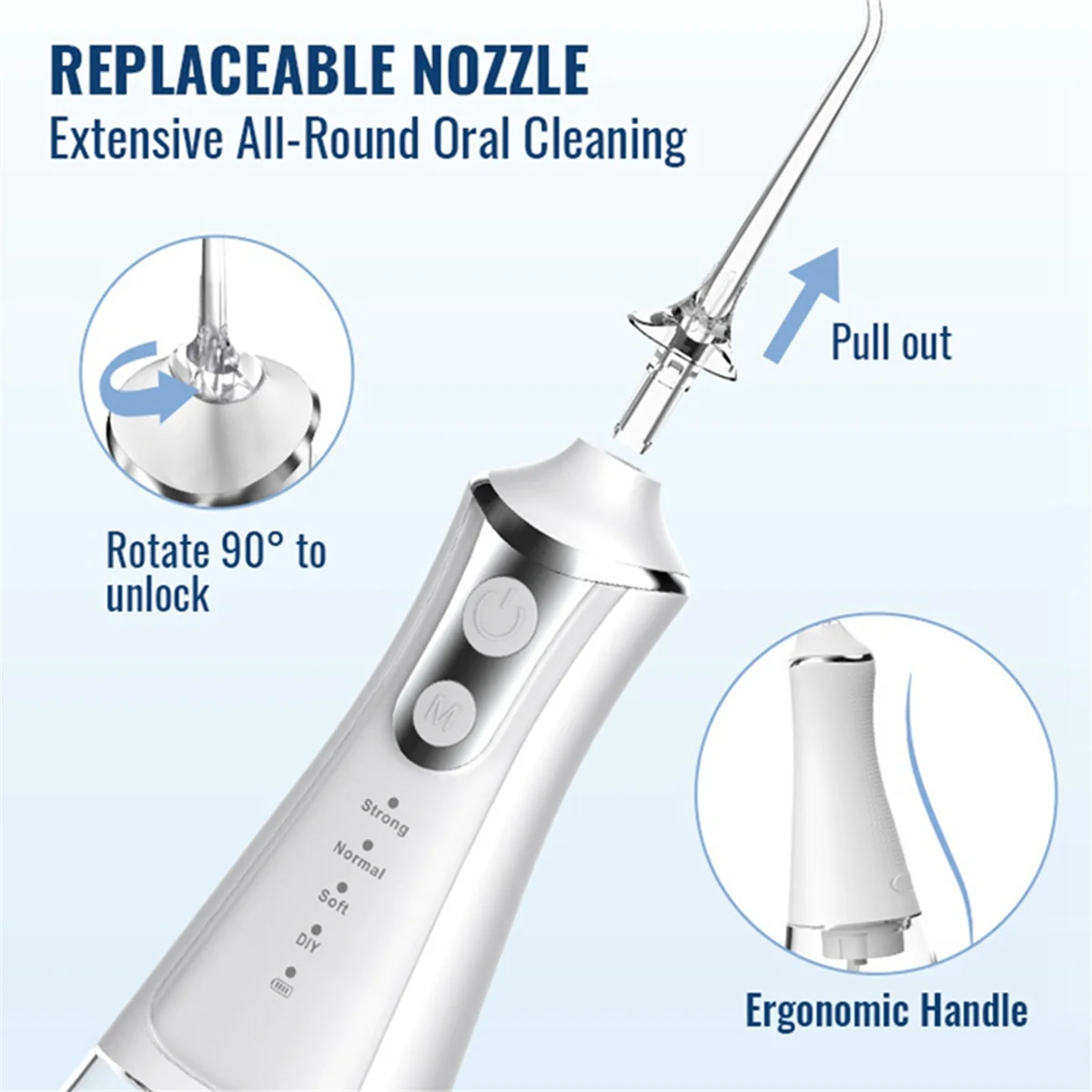 AUSD-Waterproof Electric Tooth Rinser High Frequency Pulse Household Cleaning Oral Portable Teeth Cleaner USB Rechargeable