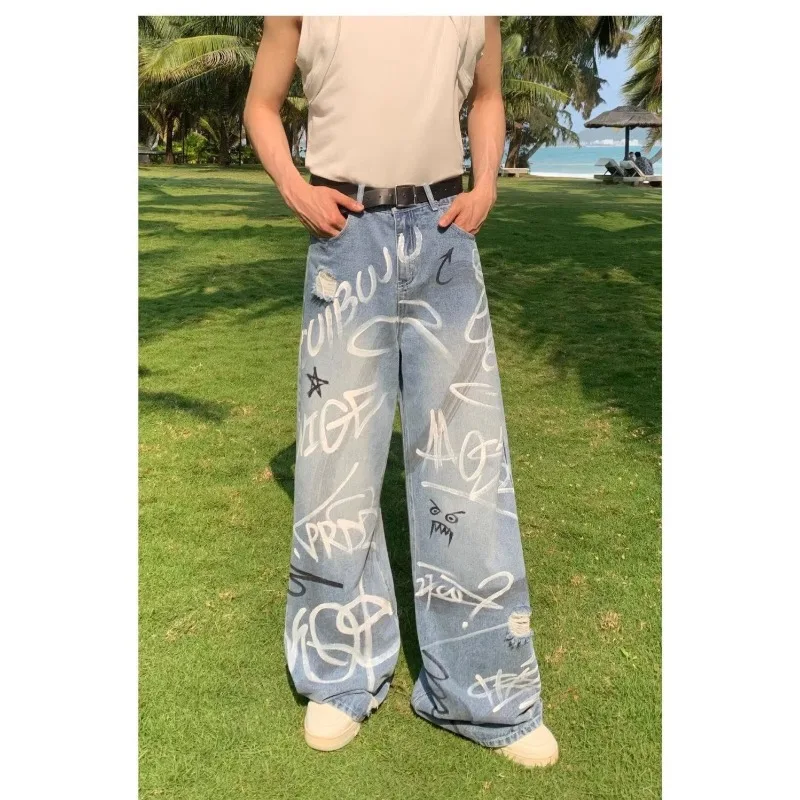 

Luxury brand clothes copyNew Women's Mickey Mouse Graffiti Print Jeans High Waist Slim Curved Leg Denim Pants Fashion Streetwear