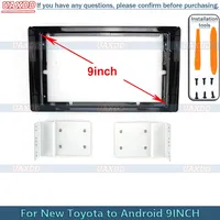 FOR New Toyota to Android 9inch 2 Din Car stereo radio Android frame panel fascia cable video harness adapter player multimedia