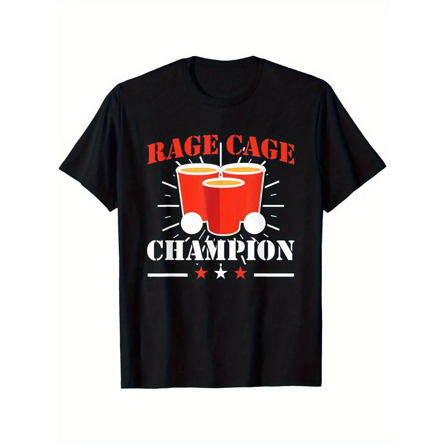 

Funny Beer Pong T-shirt Men Women Rage Cage Champion Graphic Tee Party Slogan Top Casual Cotton Loose Fit Unisex