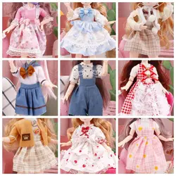 DIY Toys 30cm BJD Doll Clothes Colorful Kawaii 11 Inch BJD Dolls Dress Cute Movable Body 1/6 Bjd Doll Clothes Cotton Doll