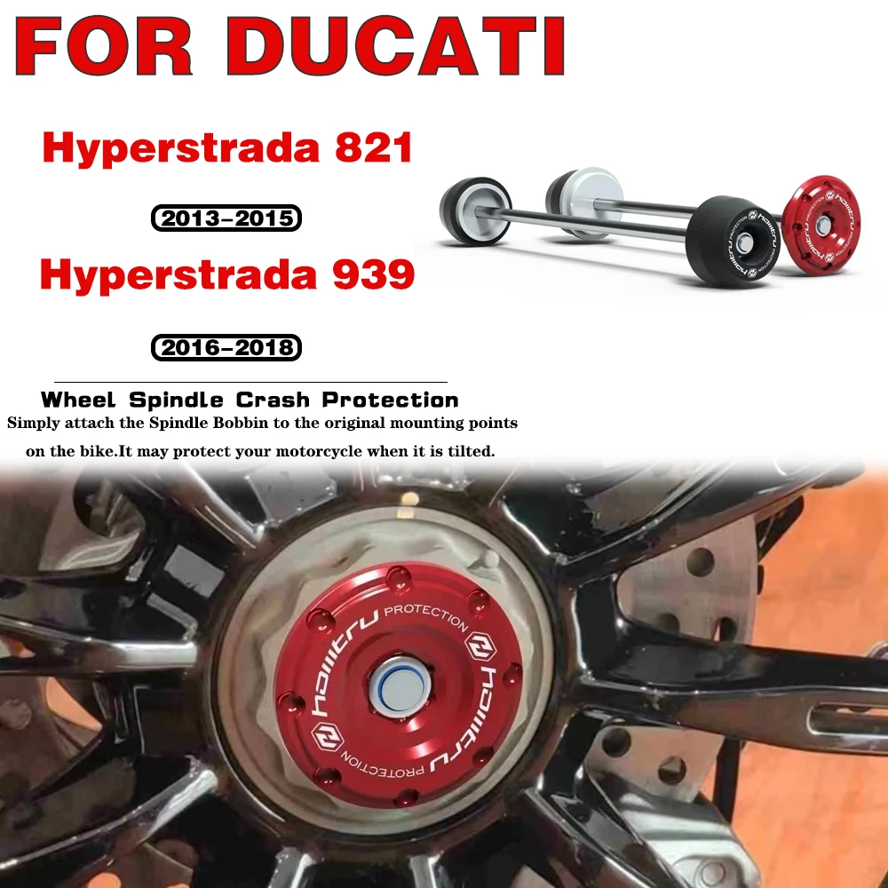 

For DUCATI Hyperstrada 821 2013 2014 2015 Hyperstrada 939 2016 2017 2018 Front Rear Wheel Spindle Crash Protection