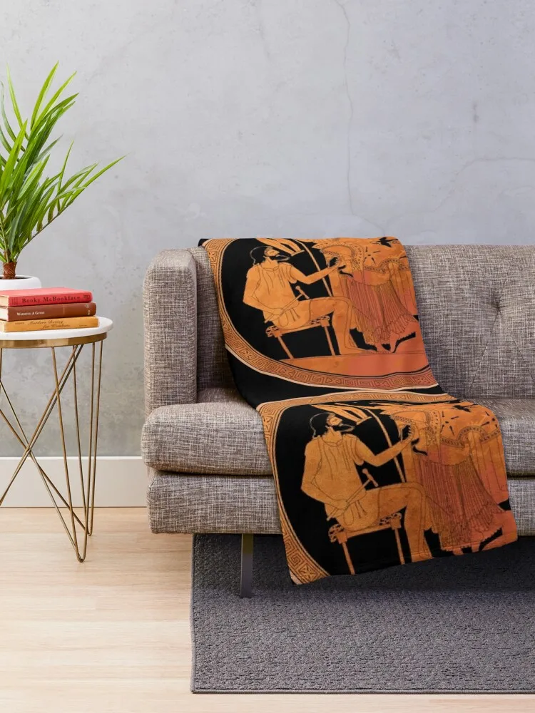 Hephaestus presents Achilles new panoply to Thetis - Ancient Greece Throw Blanket Shaggy Giant Sofa Decorative Sofas Blankets