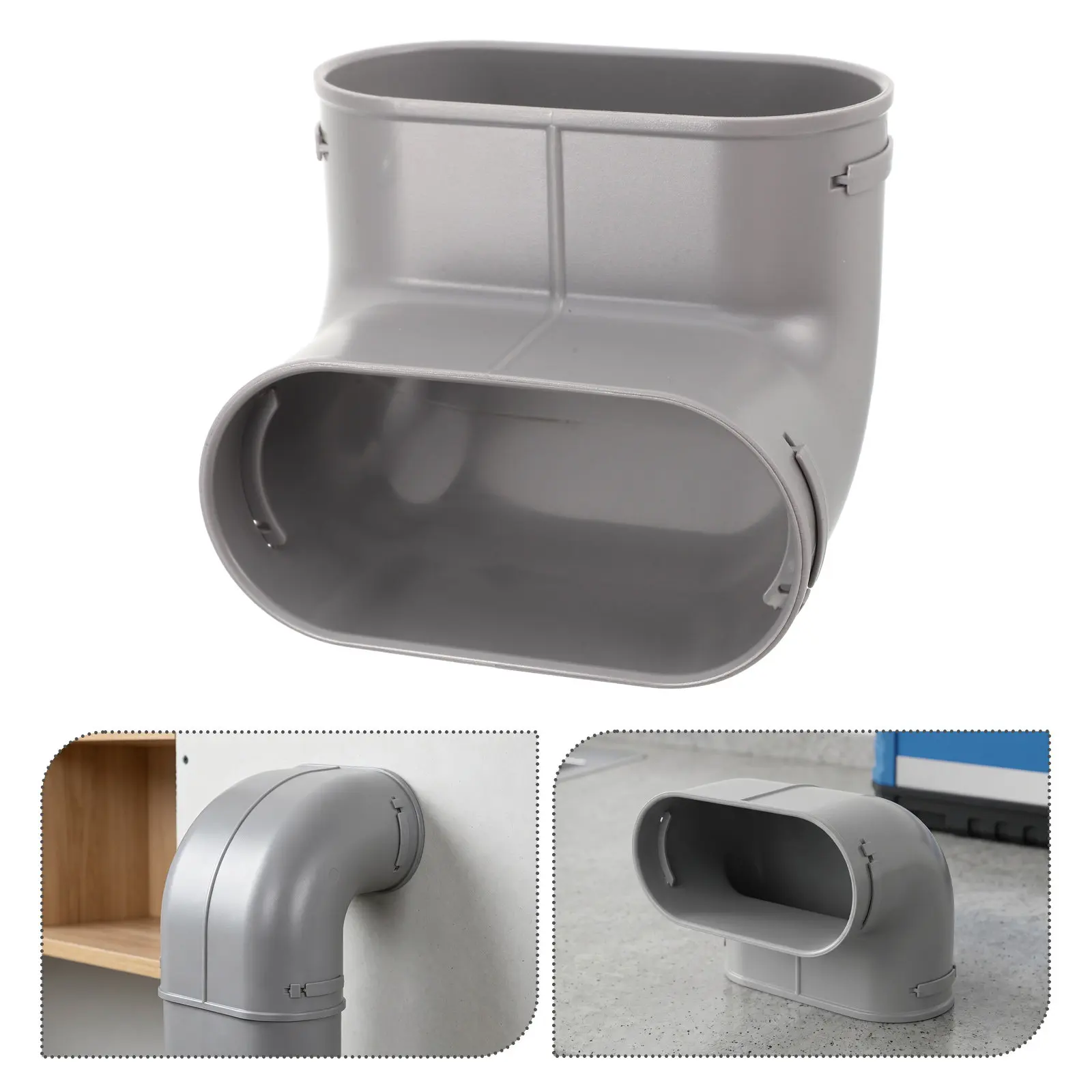 Flat Duct 90 Degree Vertical Bend PE Pipe Connector for Underfloor Air Ventilation System