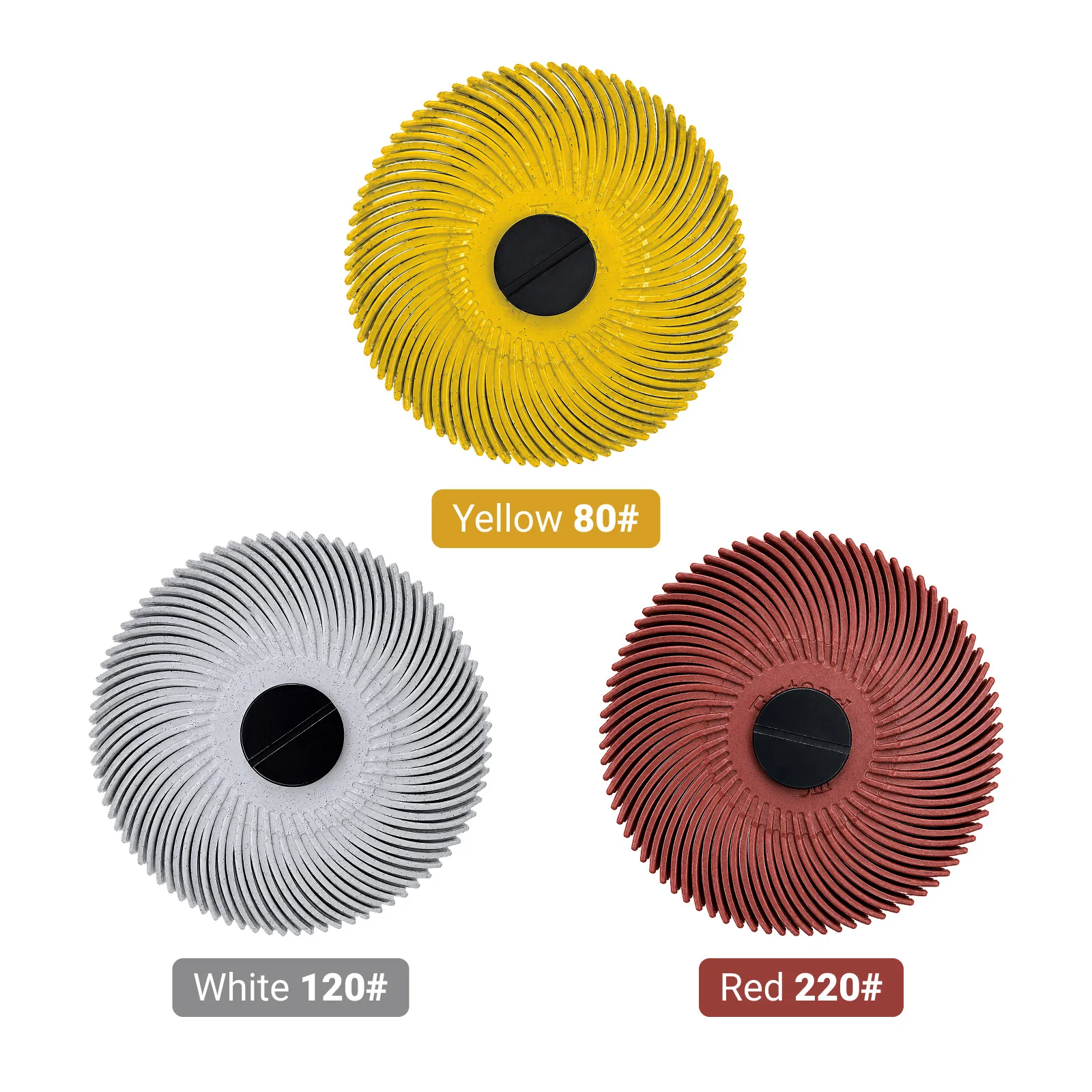 3 Inch Radial Bristle Discs 10 Pcs with 1 Mandrel Adapter, Abrasive Brush Wheel for Deburring & Surface Prep