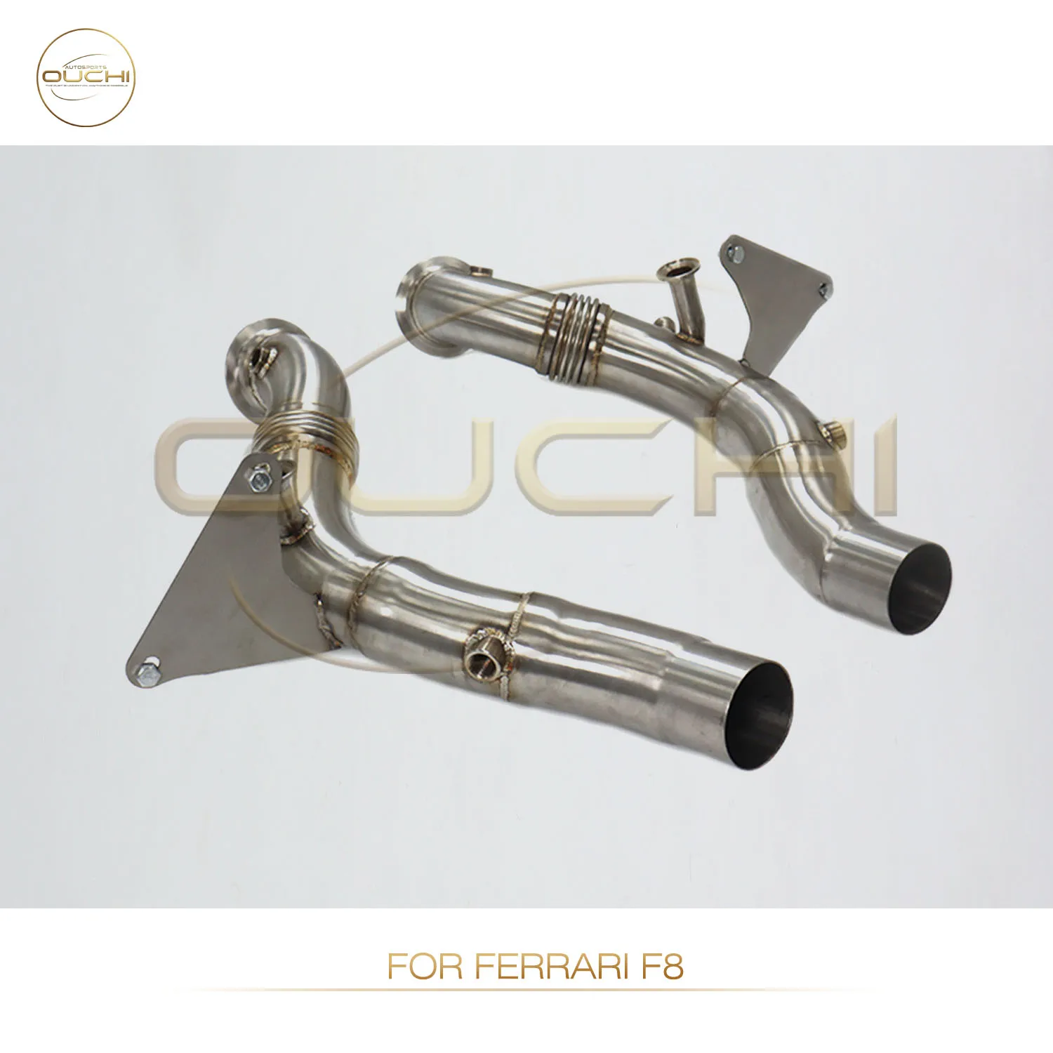 

OUCHI Factory Direct Sales Stainless Steel Downpipe for Ferrari F8 Without Heat Shield Easy Installation Exhaust Parts