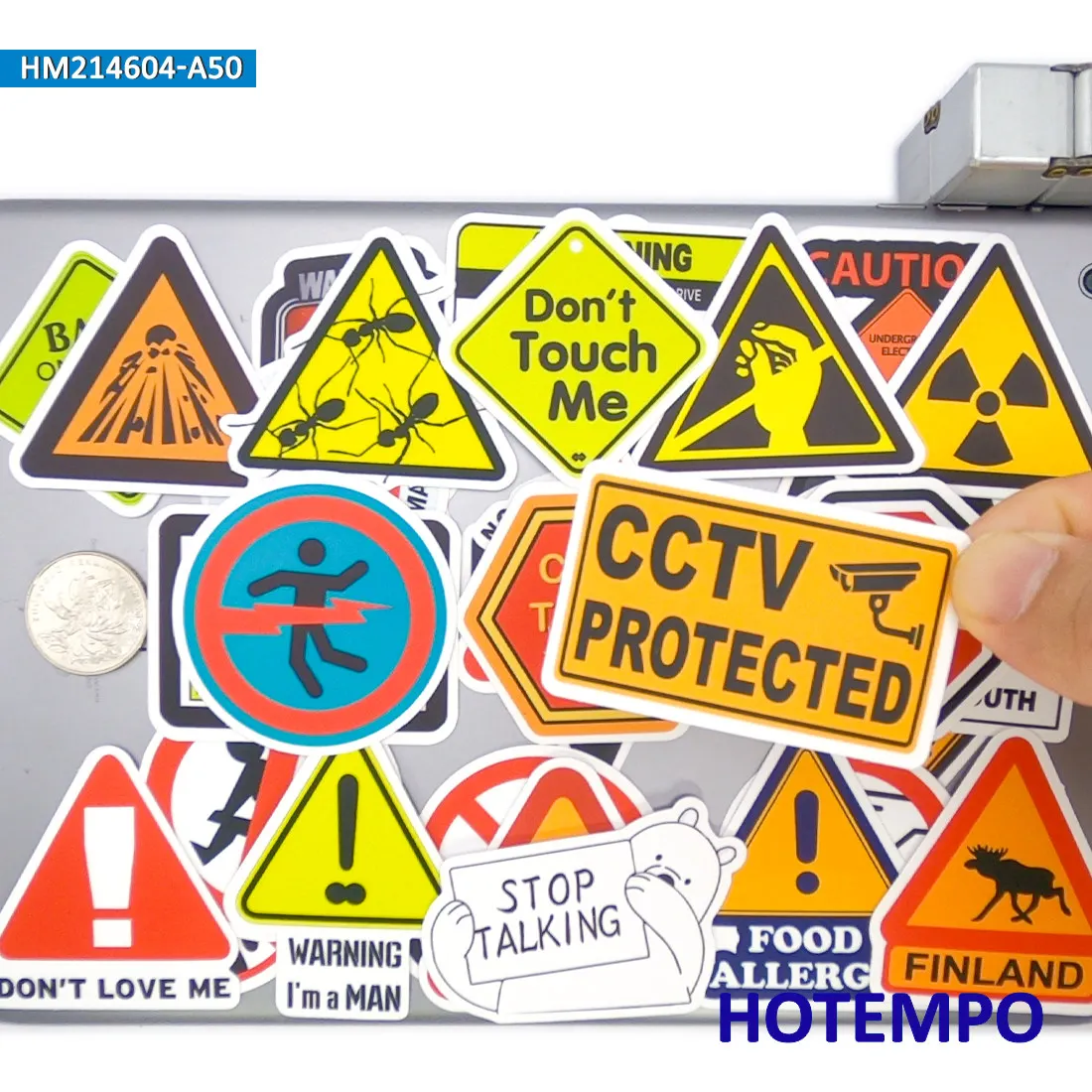 20/30/50 pezzi, Set di adesivi di avvertimento, Pericolo Stop Sicurezza Cautela Slogan, Adatto per decorazione, laptop, auto, telefono, moto, album, bagagli, casco, Pacchetto di adesivi divertenti