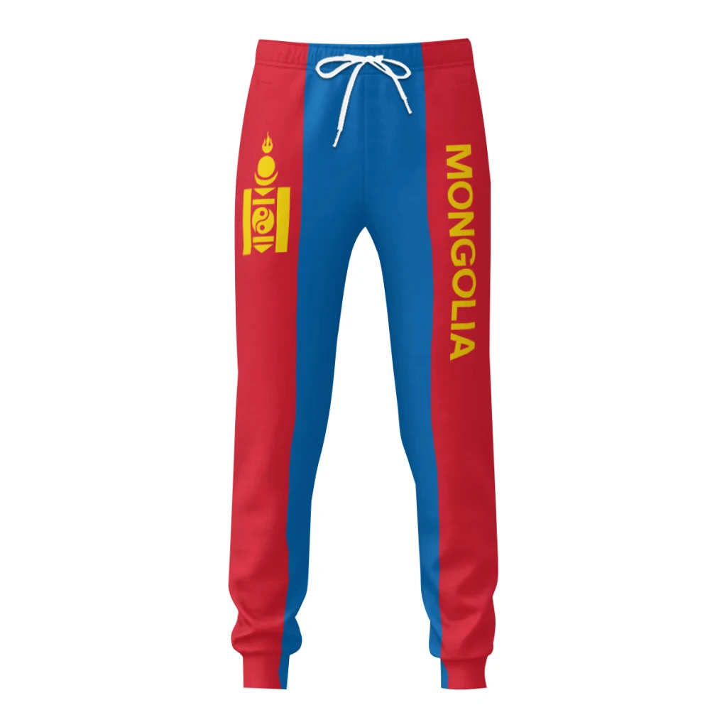 Mens Sweatpants Mongolia Flag Pants with Pockets Joggers Soccer Football Multifunction Sports Sweat With Drawstring