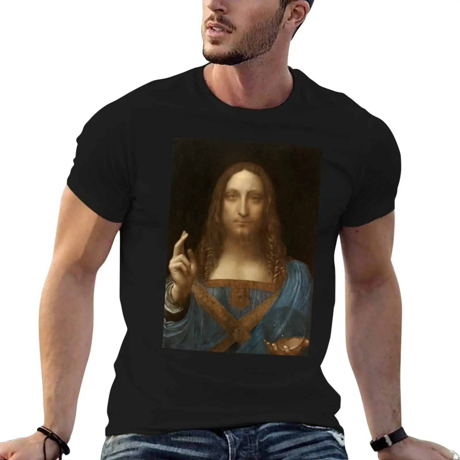 Leonardo da Vinci - T-shirt Salvator Mundi T-shirt léger imprimé