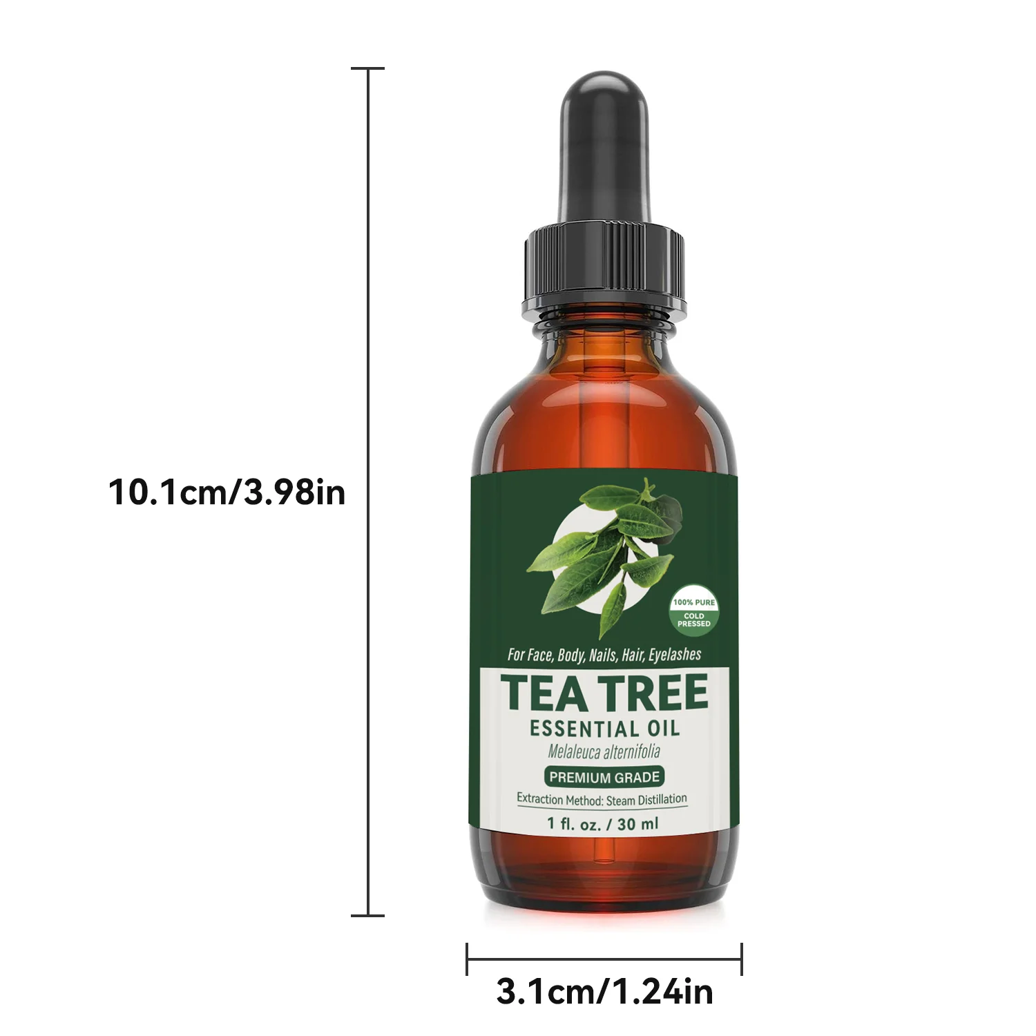 Tea Tree Etherische Olie Melaleuca Alternifolia Premium Kwaliteit Voor Gezicht, Lichaam, Nagels, Haar, Wimpers Stoomdestillatie Extractie