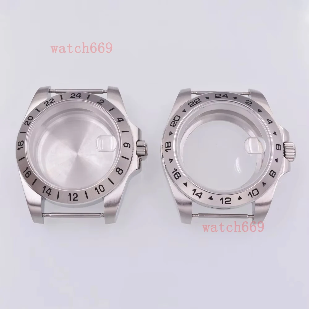 40mm Silver Watch Case Sapphire Glass Fixed Bezel fit NH35 NH36 NH34 ETA2824 PT5000 Movement