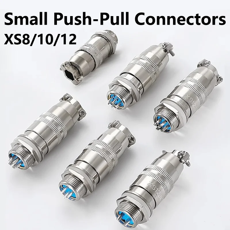 

XS8/10/12 2/3/4/5/6/7PIN Gold Plated Contact Push-Pull Circular Aviation Quick Connector Male Plug &Female Socket