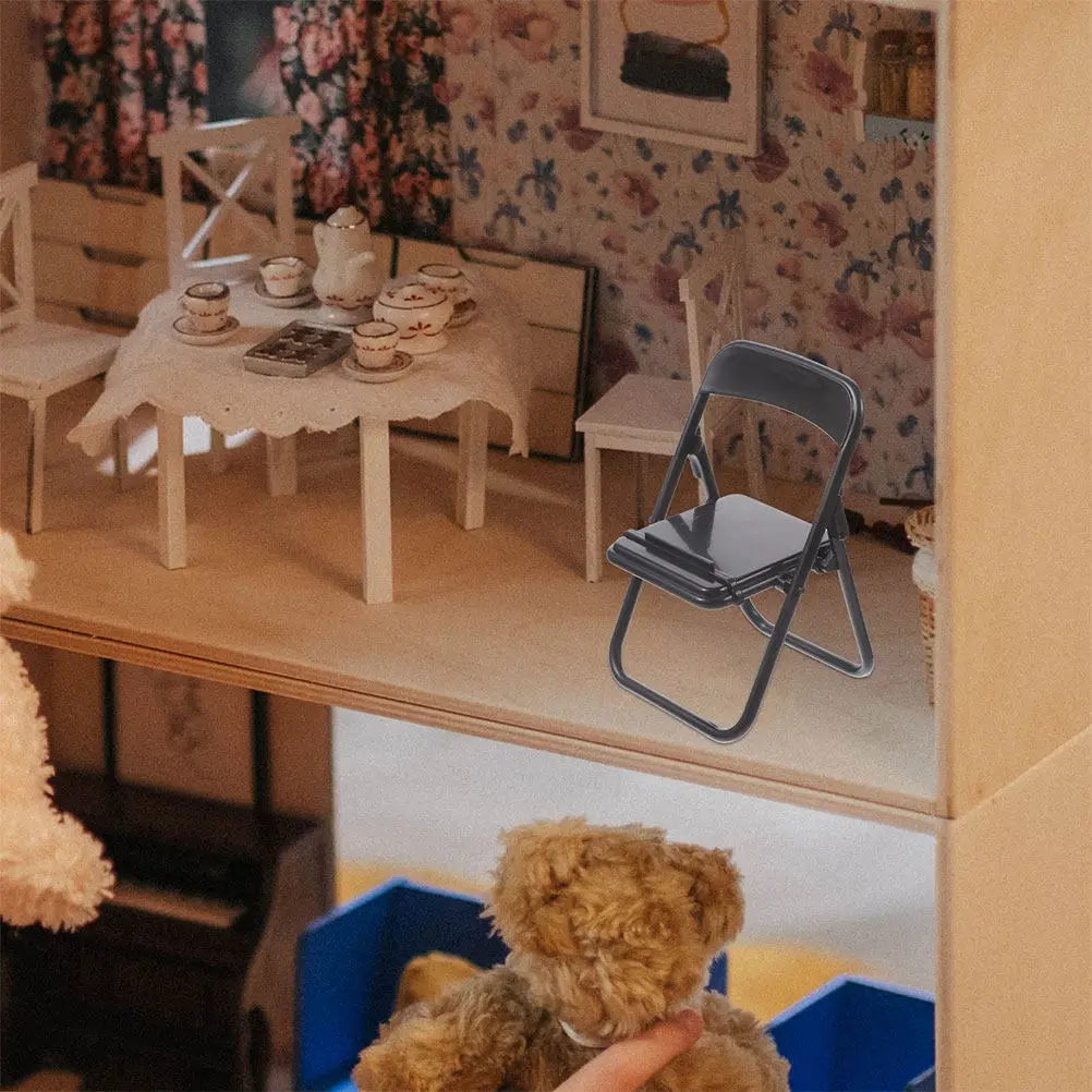 

25Pcs Folding Chair Phone Stand Portable Mini Chairs Small Chair Holder for Desk Decor DIY Crafts Projects Cell Phone Stand