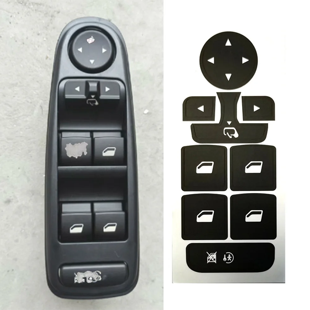 Button Repair Sticker for Automotive Use with Vinyl Material Compatible with For C4 and For Grand Models for Button Restoration