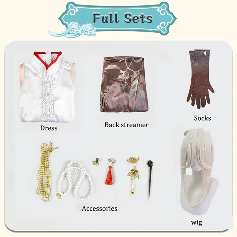 2025New Genshin Impact Yelan Ningguang Pizzahut Cosplay Kostuum Carnaval Uniform Pruik Anime Halloween Kostuums Vrouwen Game AA