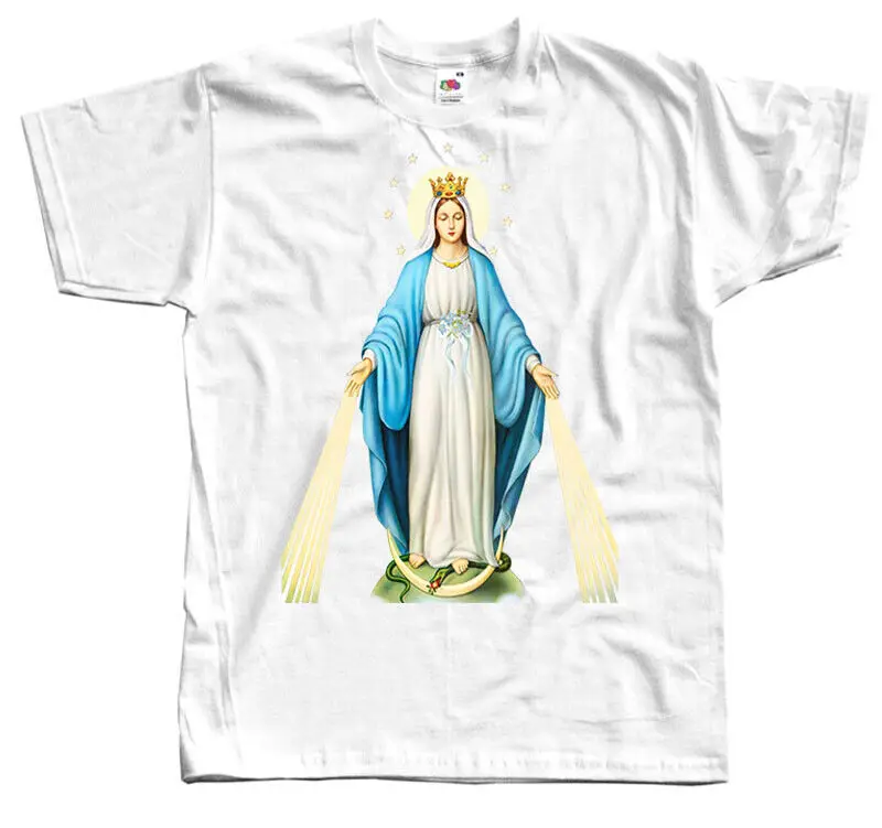 New Our Lady Blessed Mother White Men's T-shirt Holy Mary all sizes S-5XL