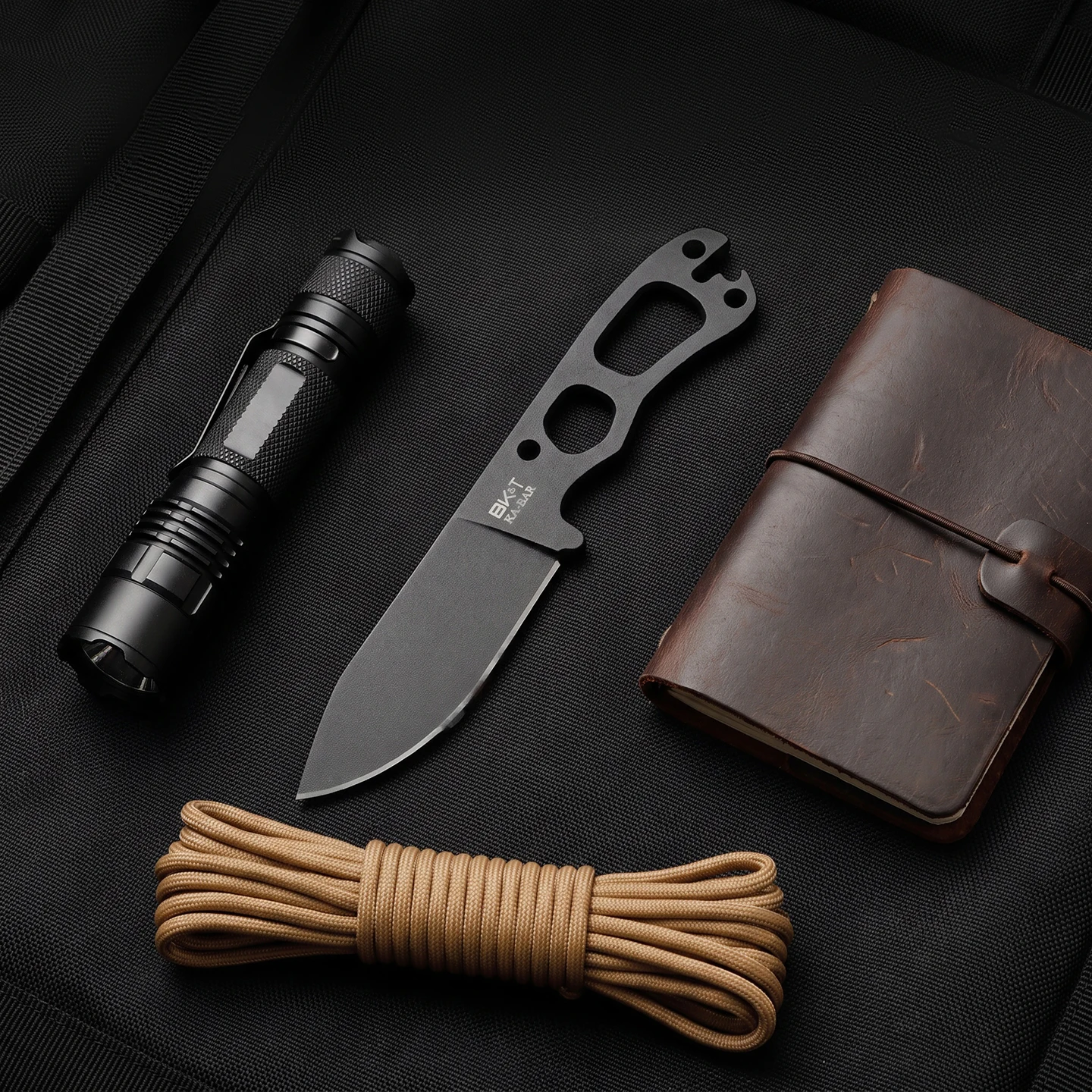 KB-BK11 All-Steel Integrated Outdoor Straight Knife Multi-functional Portable Tool for Camping Fishing