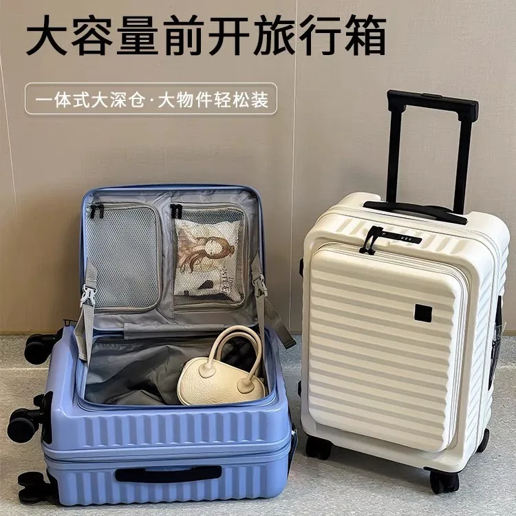

Side opening expandable new suitcase 20 inch travel boarding case men's and women's password trolley case
