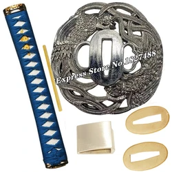 Set Handle Accessory Phoenix Tsuka Tsuba Dragon Menuki Fuchi Kashira Habaki Seppa For Japanese Sword Tanto Katana Wakizashi