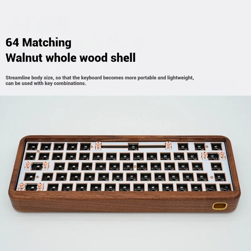 Imagem -04 - Kit Teclado Mecânico com Walnut Shell Atualização de Segunda Geração Personalizado Três Modelos Hot Swappable Rgb Cor Luz 64 Key Novo