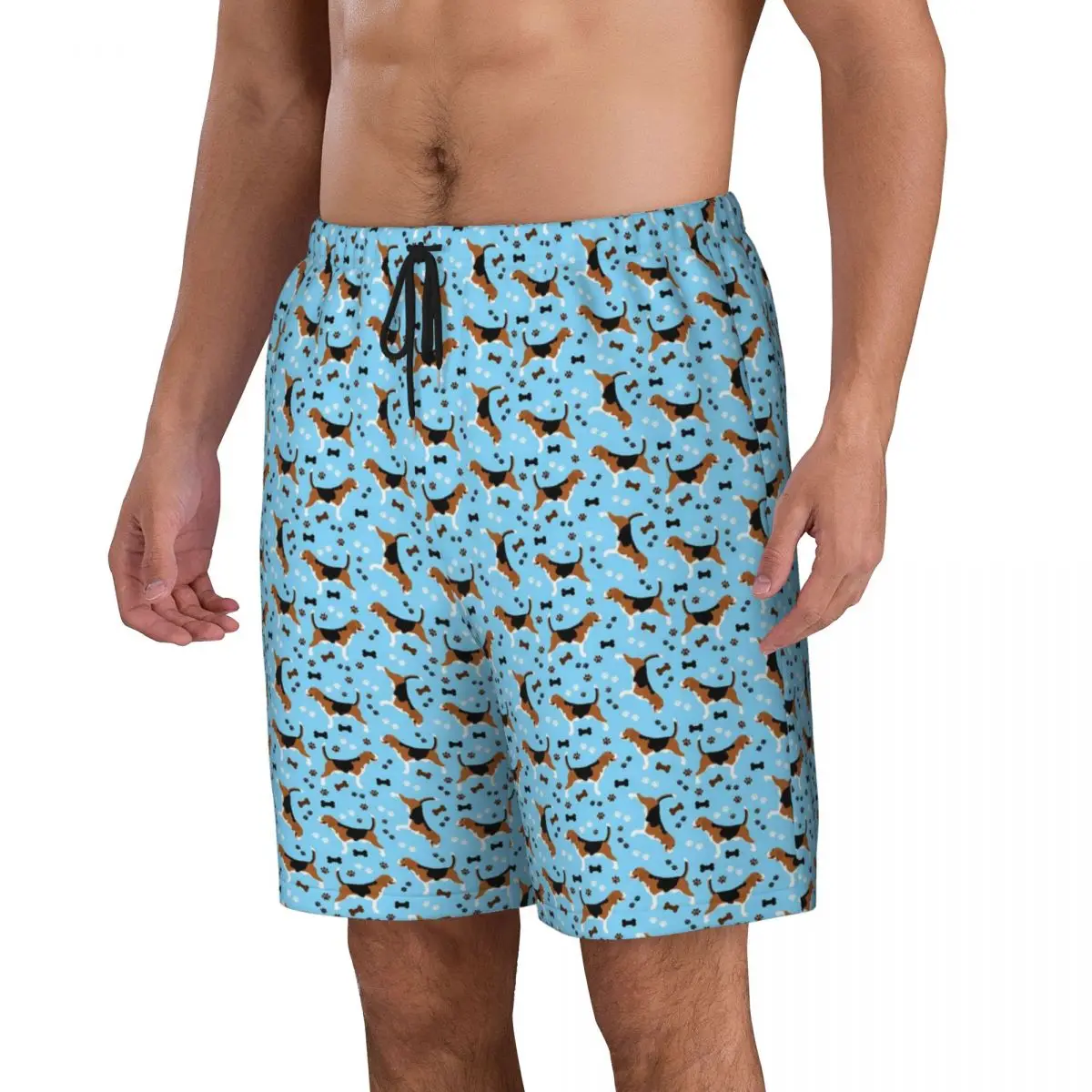 Men Board Shorts Dog Print Y2K Retro Beach Trunks Animal Beagles Quick Dry Running Hot Sale Oversize Beach Short Pants