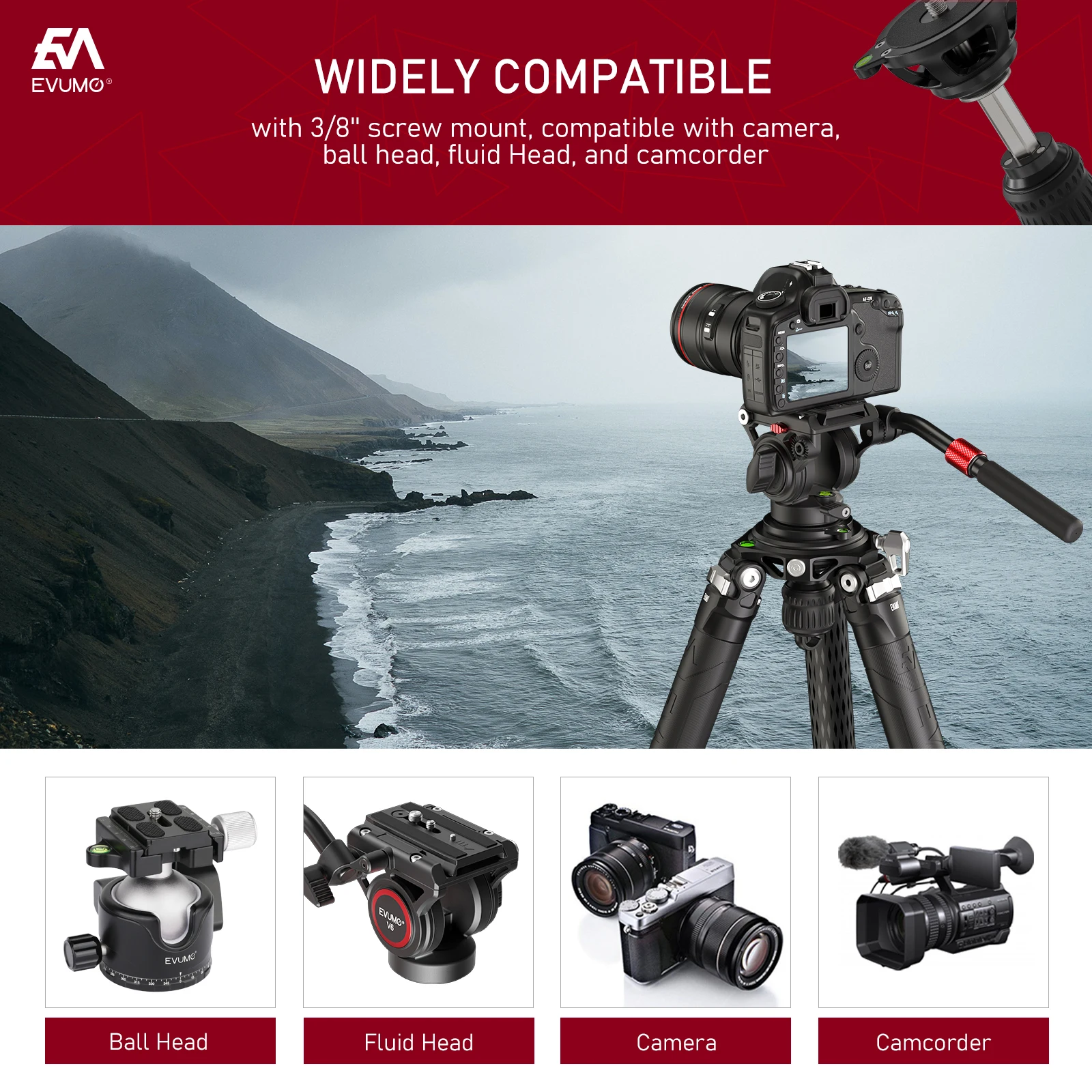 Adaptor mangkuk setengah bola  - Video Tripod Fluid Head 75Mm ulasan dan harga