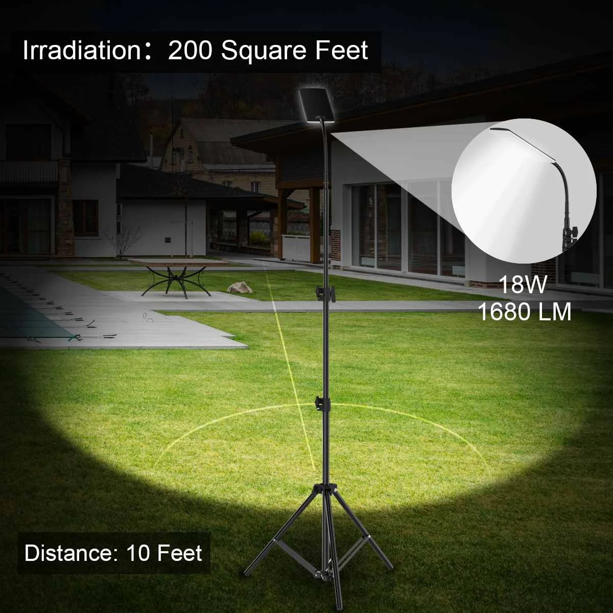 Portable Flood Light USB 84LED Camping Light 1.8m Tripod Adjustable Height Outdoor Camping Working Photography Stand Fill Light