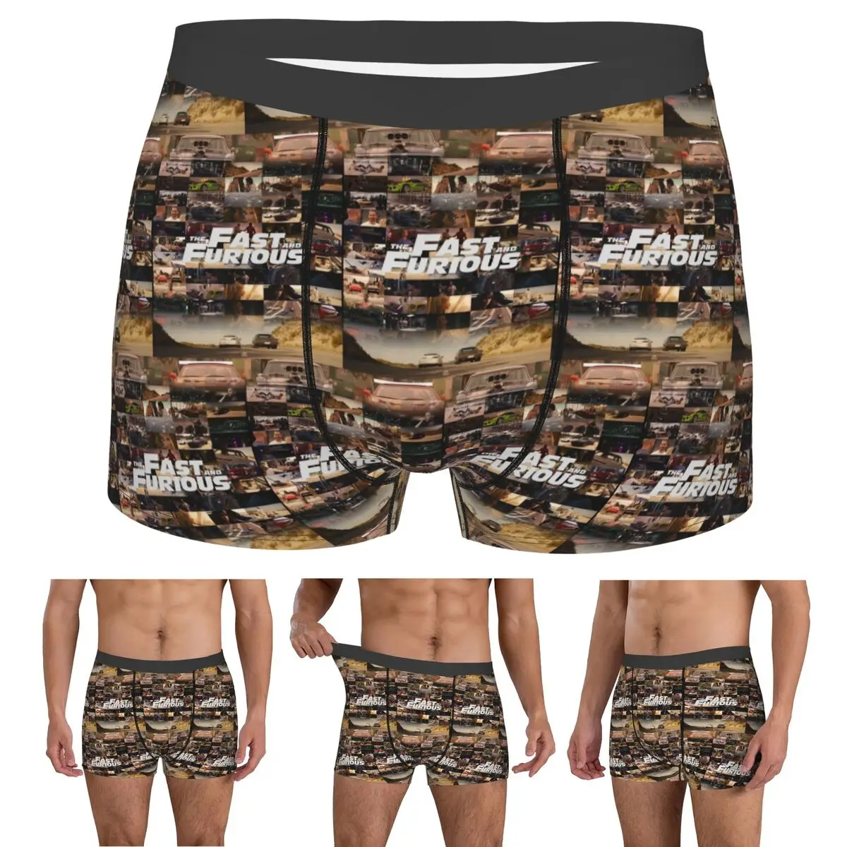 Boxer Underpants Shorts Fast And Furious Legends Tribute Panties Men's Ventilate Underwear for Homme Man Boyfriend Gifts