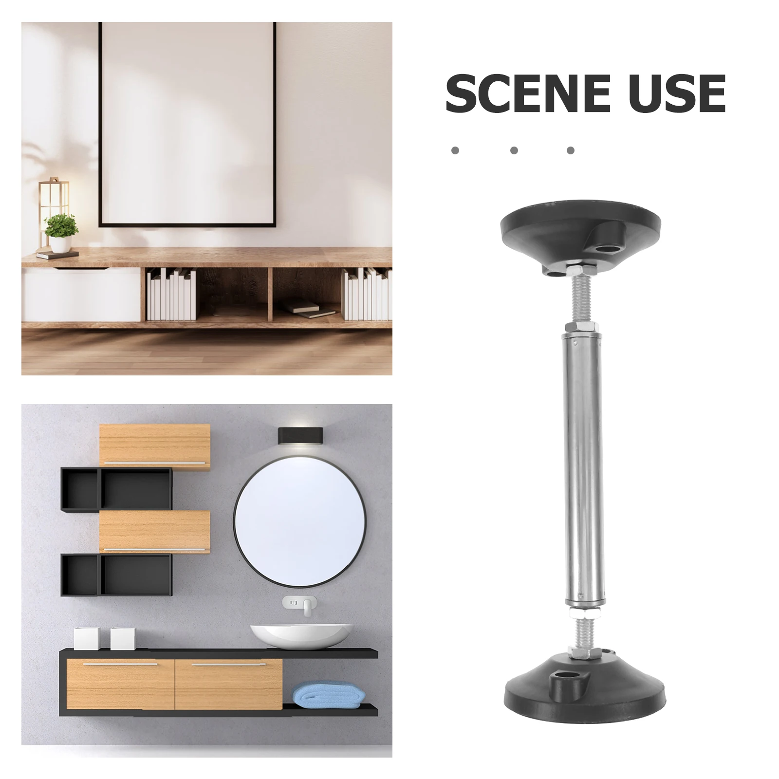 

Telescopic Support Rod for Bathroom Cabinet Installation Undermount Sink Bracket Cabinet Lifting Frame Adjustable Range 23-37cm