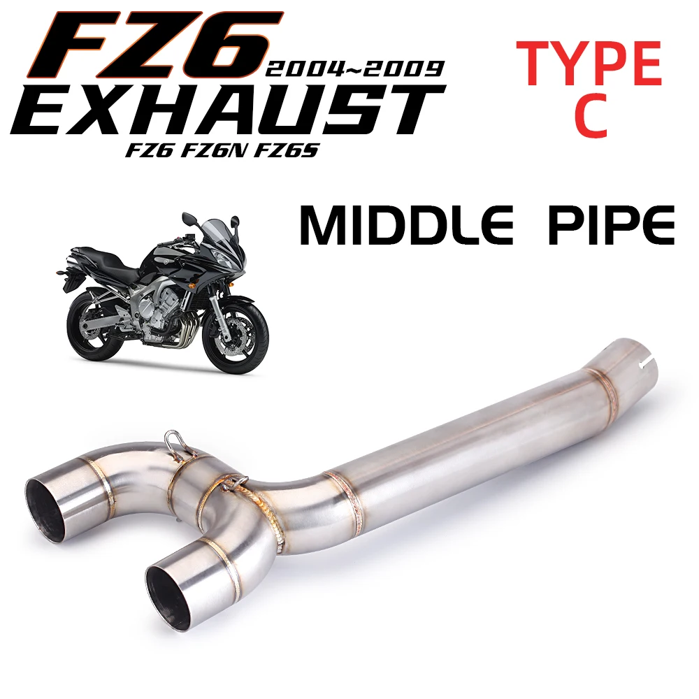 FZ6S FZ6N Fazer600 S2 Motorcycle Exhaust Muffler Connecter Middle Pipe For Yamaha FZ-6N FZ-6S FZ6 S2 Fazer 600 Exhaust Link Pipe view 4