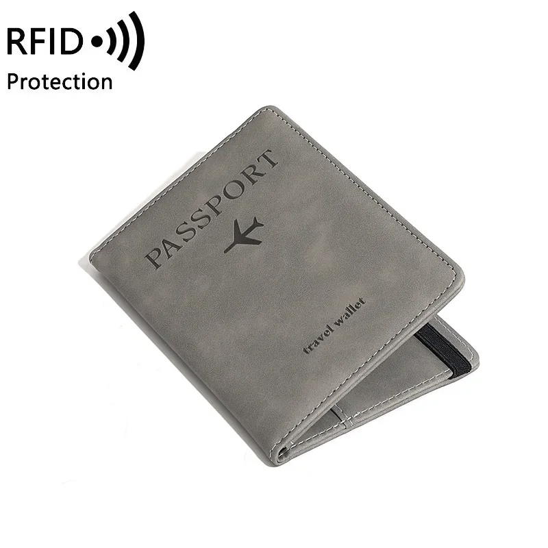 RFID Blocking Passport Holder พร้อมสายรัดยางยืดสําหรับ World Travel Passport Cover Case พร้อมช่องใส่บัตรเครดิต Business ID