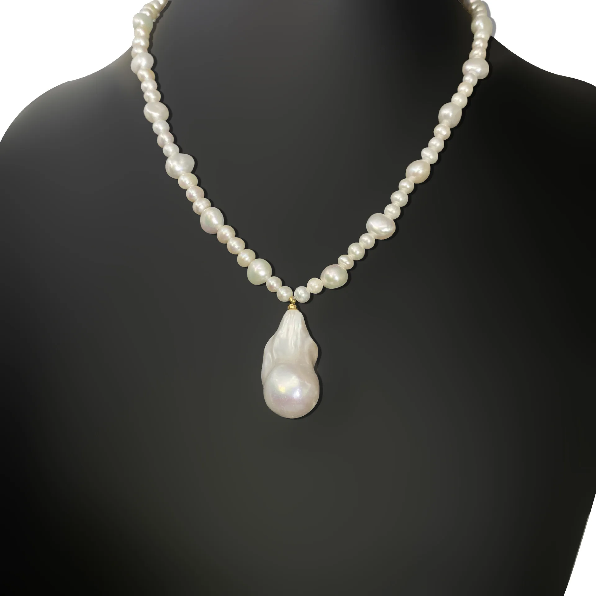 High-quality natural baroque special-shaped pendant, freshwater pearl necklace, fashion OL temperament socialite fried street in