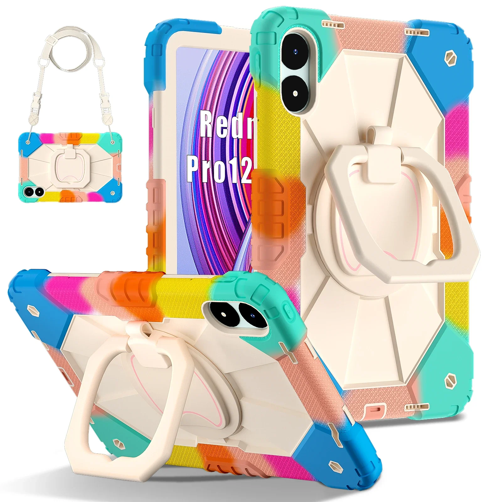 

Силиконовый чехол для Xiaomi Redmi Pad Pro 12,1 дюйма 2024 POCO Pad 12,1 дюйма, детский чехол для планшета, подставка, противоударный корпус с плечевым ремнем
