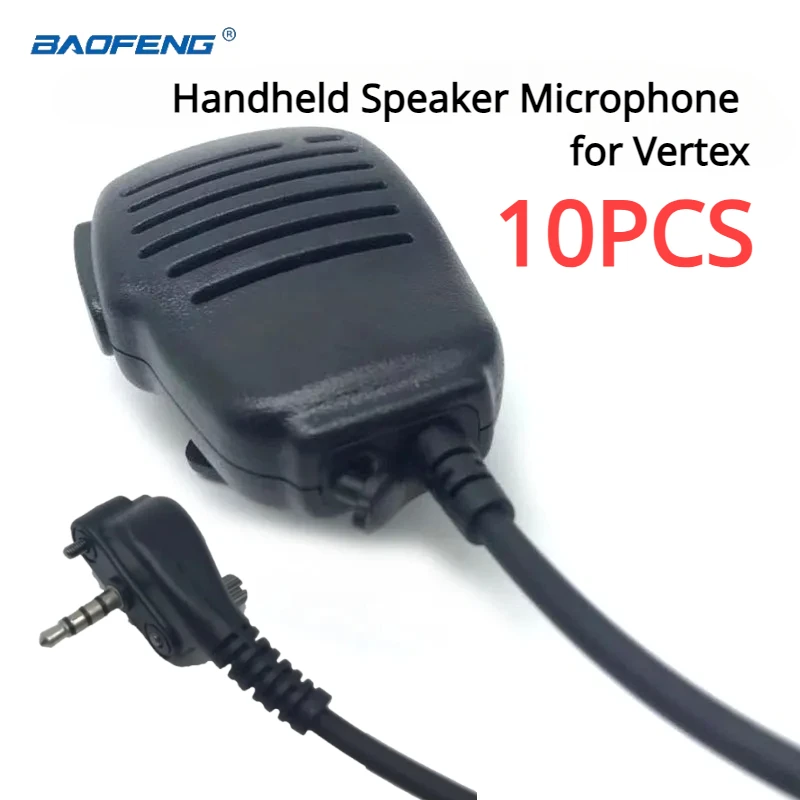 

10pcs Handheld Speaker Microphone PTT Mic for Vertex Standard VX-160 VX-231 EVX-531 VX-350 VX-354 VX-400 Walkie Talkie Accessory