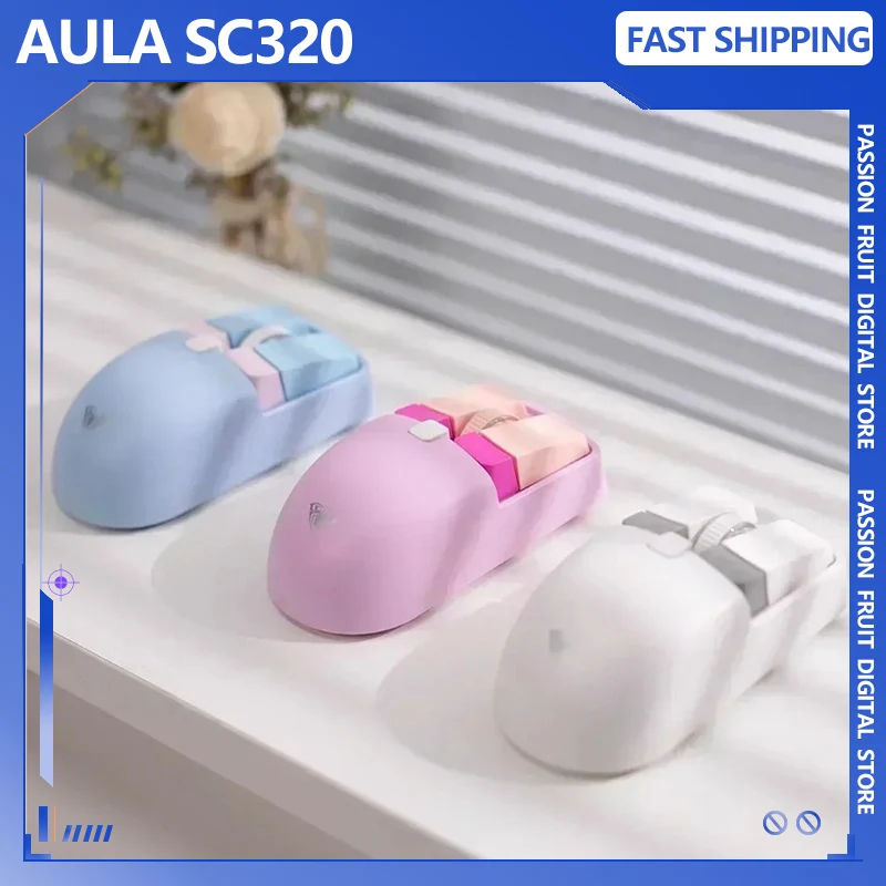 

Aula SC320 Bluetooth Wireless 2Mode 2.4G 4000dpi Gaming Mouse Charging Cute Female Laptop iPad Office Esports PC Accessorie Gift