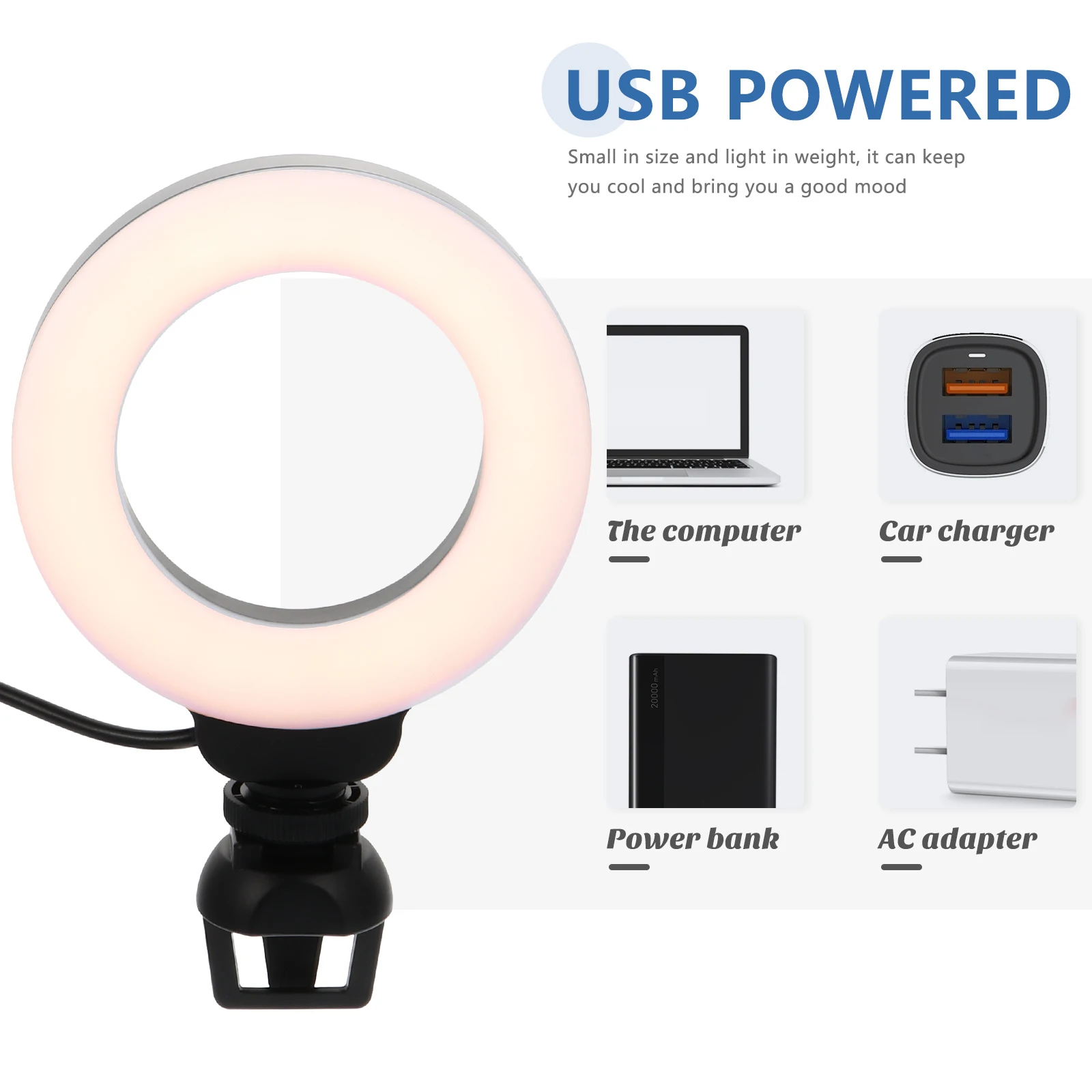 

Ring Clip Lighting Led Camera Broadcasting Light for Camera Laptop Video Lighting Broadcasting LED Fill Light