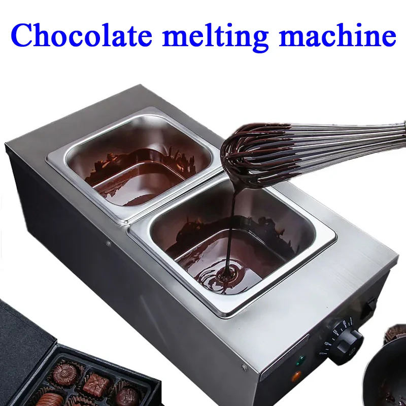 Chocolate Melting Machine Tempering Holding Furnace Chocolate Melter Stove 4 Tanks Keep Heating Hot Fondue Decoration