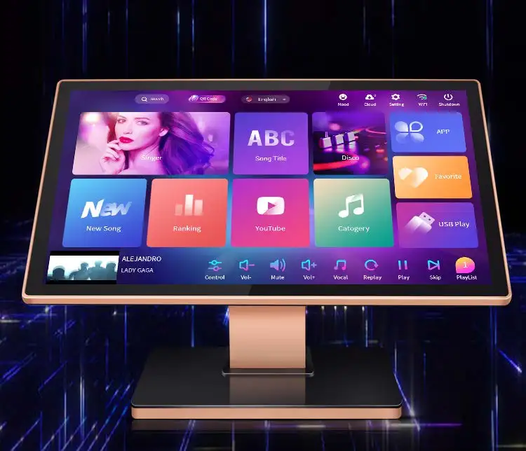 professional Android 13 karaoke machine with automatic tuning system, with metal screen, suitable for KTV audio equipment