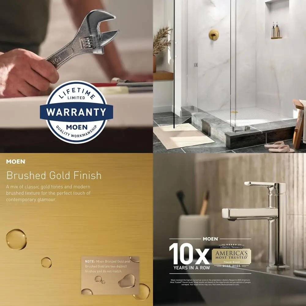 

Gold-Finished Posi-Temp Pure Balance Shower Trim Kit, Required, T2192BG